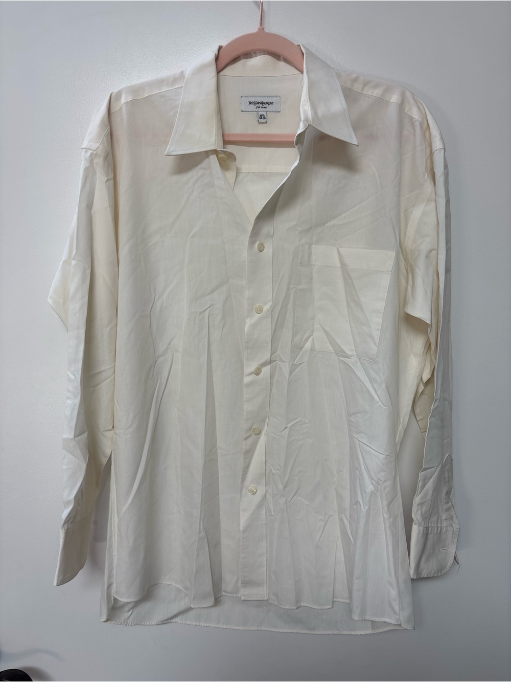 90’s Yves Saint Laurent butter yellow Men's Long-Sleeve Dress Shirt